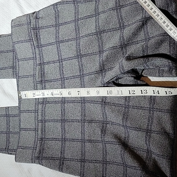 LOFT Gray Navy Blue Plaid Ankle Pants Slim Fit Size Small Mint Condition - Picture 4 of 7
